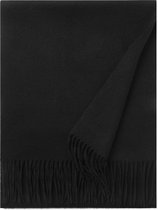 Hommard fijn geweven Lambswool scarf, lamswol, Sjaal, heren, dames, unisex Black, Zwart, Uni