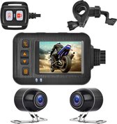 Dakta® Dashcam voor motor | Full HD | Voor en Achter | Auto | Video recorder | met Nachtzicht | Camera | Zwart
