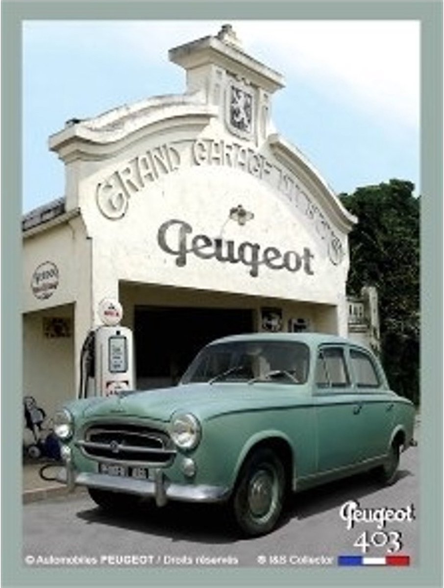 metalen wandbord Peugeot 403 garage 15x21 cm