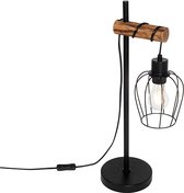 QAZQA moignon - Lampe de table Country - 1 lumière - H 55,4 cm - Zwart - Salon | Chambre à coucher | Cuisine