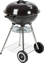 Yummbie® Barbeque Grillplaat Diameter 41.5cm - BBQ - Houtskoolbarbecue - Met Ascontainer & Handvat - Grill - Staal - Zwart