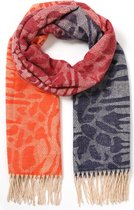 Warme Sjaal Dierenprint - 180x70 cm - Blauw Rood Oranje