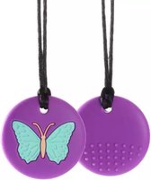 Bijtketting- Kauwketting- Vlinder Disk- Paars