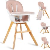 Kinderstoel - Roze - 3 in 1 - Babystoel - Verstelbaar - Beukenhout