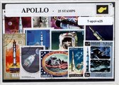 Apollo – Luxe postzegel pakket (A6 formaat) : collectie van 25 verschillende postzegels van Apollo – kan als ansichtkaart in een A6 envelop - authentiek cadeau - kado - geschenk - kaart - ruimtevaart - spaceshuttle - Apollo 13 - NASA - missie