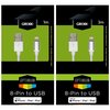 2x Apple Lightning ‑ USB kabel - iPhone/ iPad/ iPod/ Airpods - Duo-pack - 1 x 1 meter + 1 x 3 meter -  Wit - Heavy duty nylon mantel - Grixx