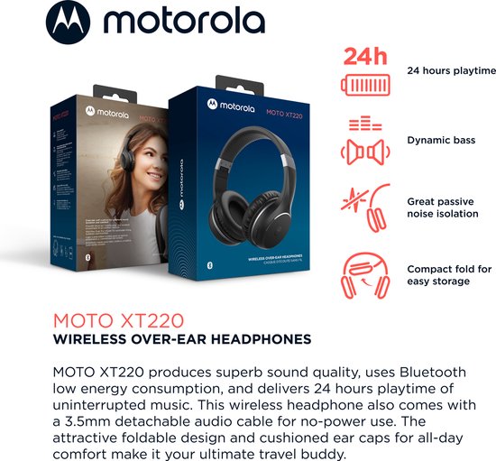 Motorola Moto XT220 Casque Sans fil Arceau Musique Bluetooth Noir | bol.com