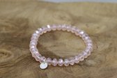 Bubbels Sieraden crystal armband  blush rose pearl shine - roze - Maat one size - F23