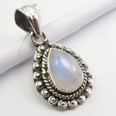 Nature Jewellery - Pendentif collier de pierre de lune en argent sterling 925 - Bijoux de luxe en pierres précieuses - Fait à la main