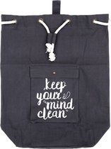 Waszak met sluitkoord DEAN - Laundry bag - Waszak - Textiel - Zwart - 53 x 15.5 x 65cm