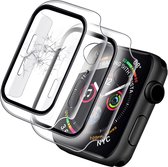 NCPS Full Cover Screen Protector case | Geschikt voor de Apple Watch Series 4/5/6/SE 44mm | Beschermhoes Screen protector Hoes | 360 Graden Display & Rand Bescherming | Transparant |