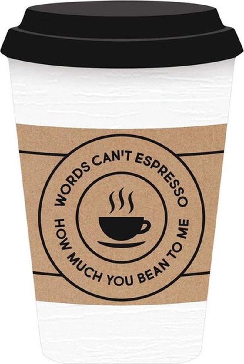 Mok, beker - 10x14,5cm - Words can't espresso how much you bean - Christelijk, Bijbel