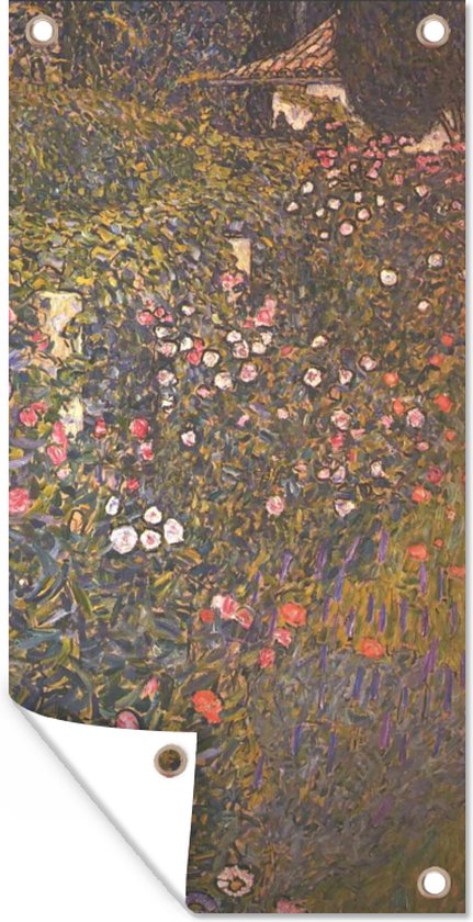 Schuttingposter Italiaans tuinbouwlandschap - Gustav Klimt - 100x200 cm - Tuindoek