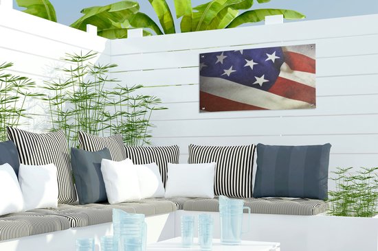 Tuinposter Klassieke vlag Verenigde Staten - 60x30 cm - Tuindoek - Buitenposter