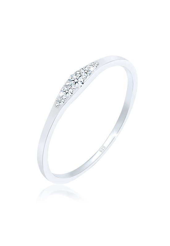 Elli DIAMONDS Dames Ringen Verlobungsring Diamant (0.07 ct) Bridal 925 Silber