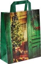 25 x Sacs de transport de Noël en papier kraft avec oreilles plates " Xmas Lounge " 22x10x28cm 50 pcs / Sacs de Noël / Sacs cadeaux / Sacs cadeaux
