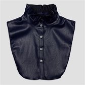 COLLAR LEATHER RUFFLE BLUE - S/M