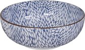 Tokyo Design Studio – Kiku – Blauw/Witte Kom – 16.3 x 5.5cm 600ml
