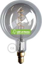 LEDatHOME - XXL LED rokerige gloeilamp - Bol G200 Gebogen dubbele spiraalvormige gloeidraad - 5W E27 Dimbaar 2000K