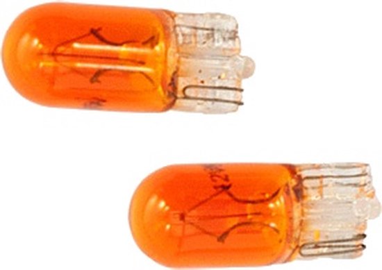 AutoStyle T-10 12V / 12V 5W Lampes Ambre (plaqué), ensemble de 2 pièces