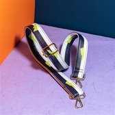 STRAP STRIPE LIGHTNING LIME GREEN Bag strap - Festival tassenriem - Schouderband - Schouderriem tas - Tassen riem - Tas hengsel - Tassen band - gitaar strap - cameratas band - cross body - ve