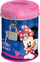 Disney Minnie Mouse Spaarpot met slotje Shine - 11,5 x 7,5 cm - 2 sleuteltjes