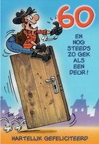 Grappige 60e Verjaardagskaart Voor Mannen - Western Cowboy Stijl Met Envelop En Sticker Cadeau Voor Vader Of Echtgenoot