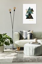 Canvas Experts schilderij opgepsannen op 38mm frame met Exclusief modern Driehoek desgin desgin model 3/4 maat 45x60CM Wanddecoratie | Poster | Wall art | canvas doek |muur decorat