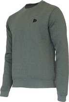 Donnay - Fleece sweater ronde hals - Ian - Junior - Maat 164 - Legergroen gemêleerd
