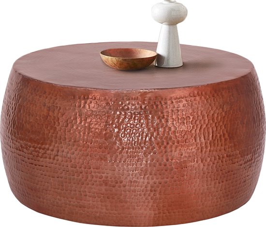 Handgemaakte bijzettafel ORIENT 60cm koper gehamerd design