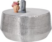 Salontafel Ø 90x45 cm zilverkleurig aluminium in gehamerde look WOMO-Design