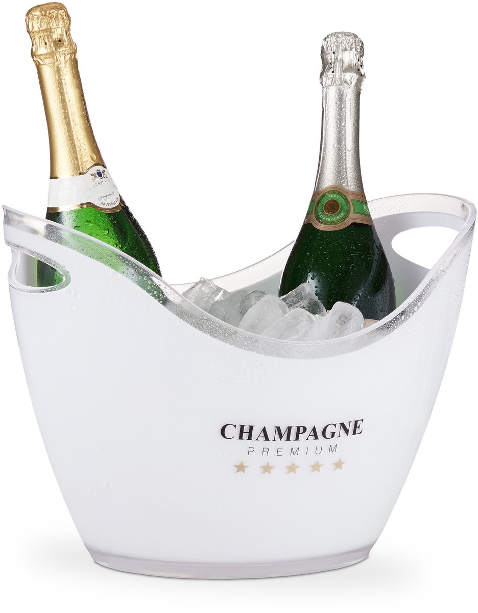 champagnekoeler - 6 l - wijnkoeler - 25,5 x 34,5 x 26 cm - drankkoeler - wit