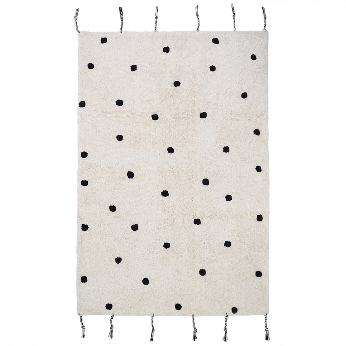 Nattiot - Numi Black Vloerkleed/Tapijt Voor Kinderkamer - Afmetingen 100 x 150 cm