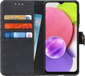 KHAZNEH Samsung Galaxy A03s Hoesje Portemonnee Book Case Zwart