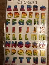 Stickers Alfabet gekleurd tint 36 letterstickers  (per vel) +- 2 cm hoog en +- 2 cm lang