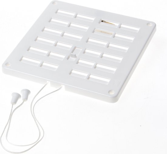Nedco Grille coulissante avec tirette plastique blanc verrouillable 16 x 16cm 51510 (Prix par pièce)