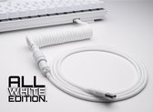 TheSetupStore.com Coiled Cable All White Edition - USB-C- Wit - Mechanisch toetsenbord - Kabel - GX16 - 1,5 Meter Lang