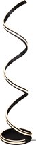 LED Vloerlamp - Trinon Sunico - 34W - Aanpasbare Kleur - Dimbaar - Rond - Mat Zwart - Aluminium