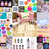 Deluxe Set XXL Uv Resin Hars Sieraden maken - Incl. UV Lamp & 7 Kleuren Inkt + Vele Accessoires - DIY Set - Do It Yourself - Resin Art - Gieten - Hars Gieten