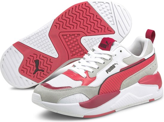 PUMA X-Ray 2 Square SD Unisex Sneakers - White/Black/Gray Violet/Persian Red/Paradise Pink - Maat 42