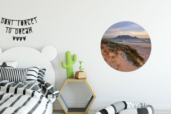 Plage et mer avec Table Mountain en arrière-plan Cercle mural aluminium ⌀ 60 cm - impression photo sur cercle mural / cercle vivant / cercle jardin (décoration murale)