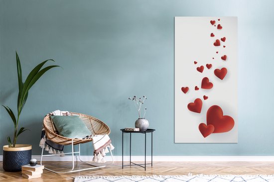 Tableau sur toile Une illustration d'un chemin de coeurs - 80x160 cm - Décoration murale