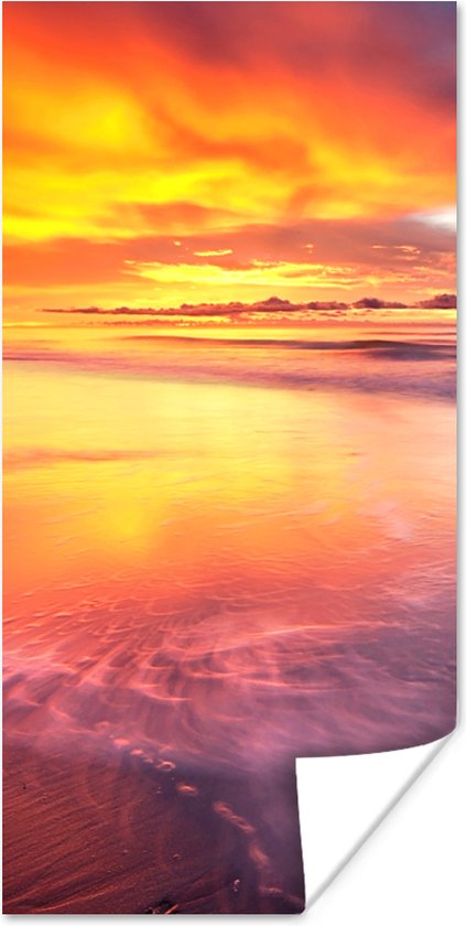 Poster Zon - Water - Strand - 40x80 cm