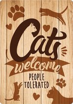 Plenty Gifts Waakbord Blik Cats Welcome People Tolerated