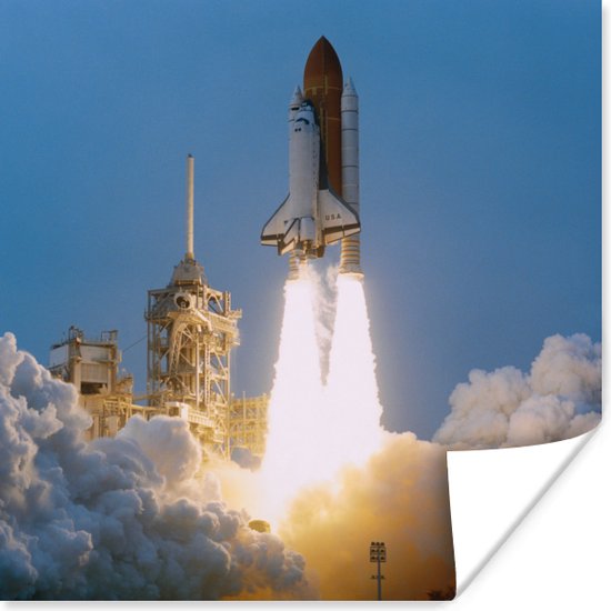 Poster Een lancering van de Space Shuttle - 30x30 cm