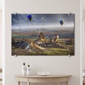 Wanddecoratie - Foto op Plexiglas - Plexiglas Schilderij - Luchtballonnen boven Cappadocië - Fons Kern - 120x80 cm