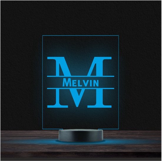 Led Lamp Met Naam - RGB 7 Kleuren - Melvin