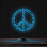 Led Lamp Met Gravering - RGB 7 Kleuren - Peace