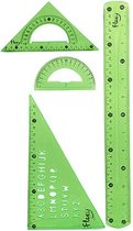 Pincello Linialenset 37 X 18,5 Cm Siliconen Groen 4-delig