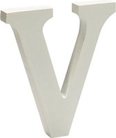 Pincello Decoratieletter V 15 X 1,8 Cm Hout Wit